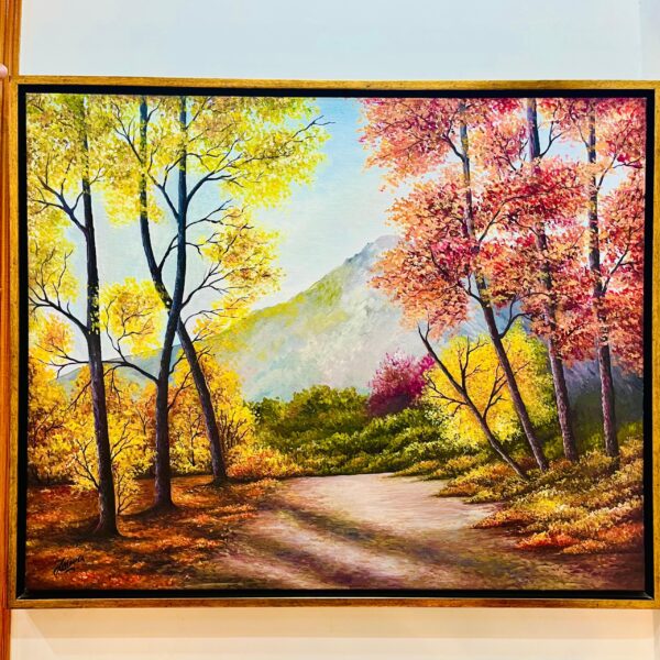 "Whispers of Autumn" – Handmade Landscape Oil Painting by Zirwa (2x2.5 ft) - Image 2