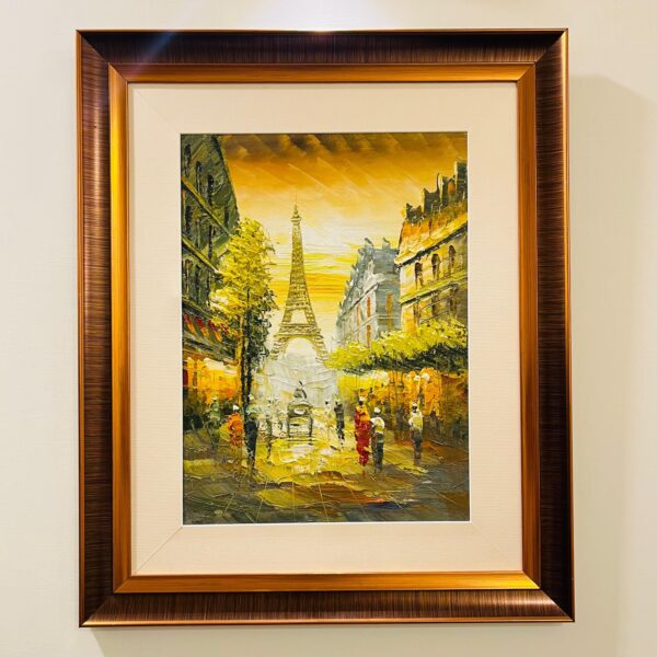 Golden Evening in Paris – Handmade Oil Painting - Image 2